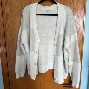 Reitmans White Knit Open Cardigan